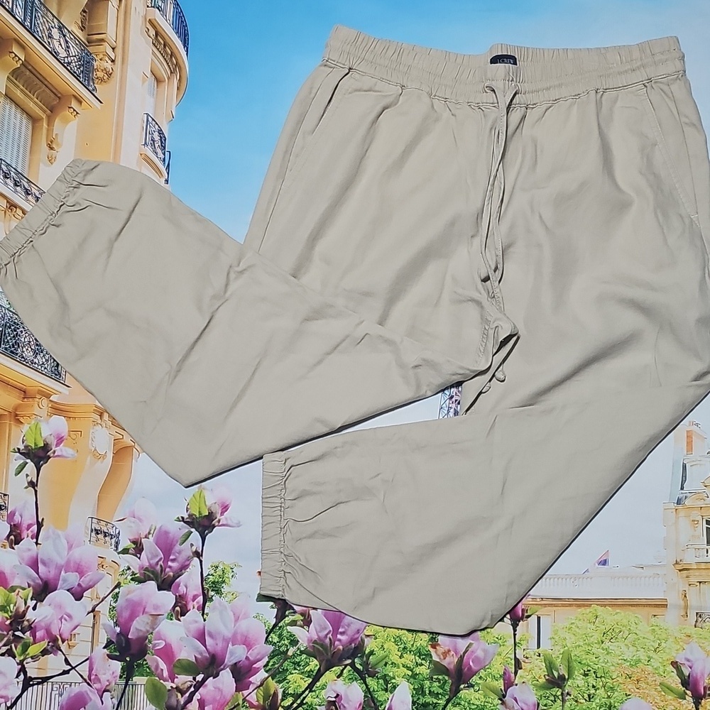 J. Crew Drawstring Tan Capri Pants Size 10P